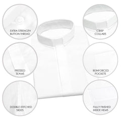 White Long Sleeve Clergy Shirt - Churchings