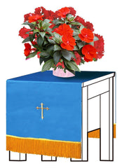 Blue/White Flower Stand Cover - Churchings