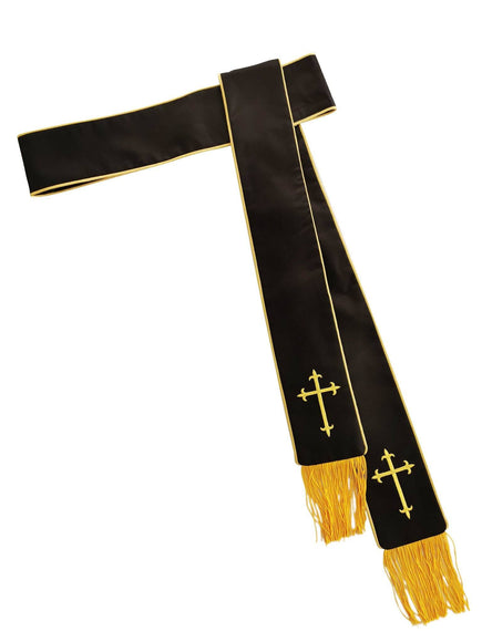 Black & Gold Clergy Band Cincture - Churchings