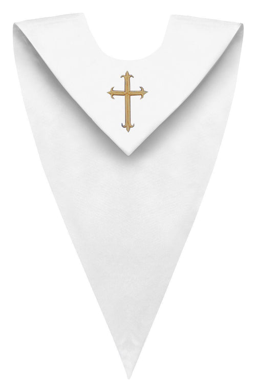 White V-Neck Choir Stole