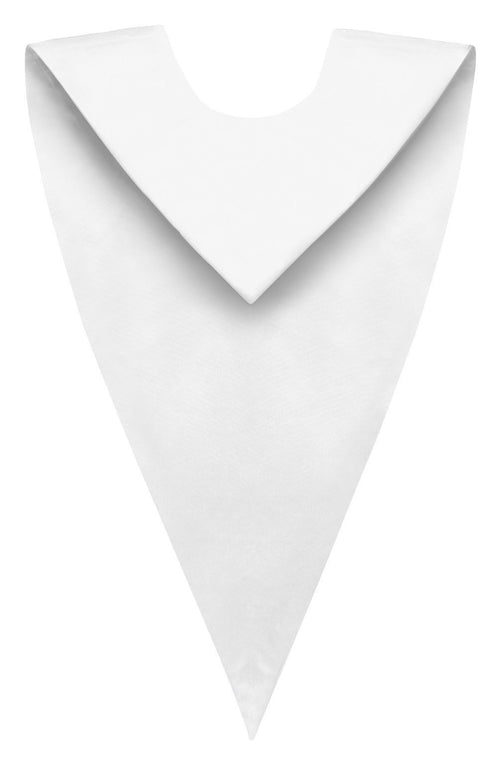 White V-Neck Choir Stole - Churchings