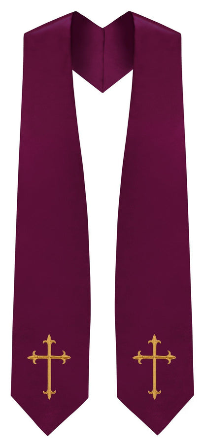 Maroon Traditional Choir Stole - Churchings