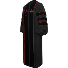 Black Dr. of Divinity Clergy Robe - Churchings