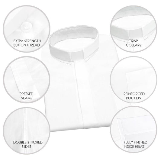 White Long Sleeve Clergy Shirt - Churchings